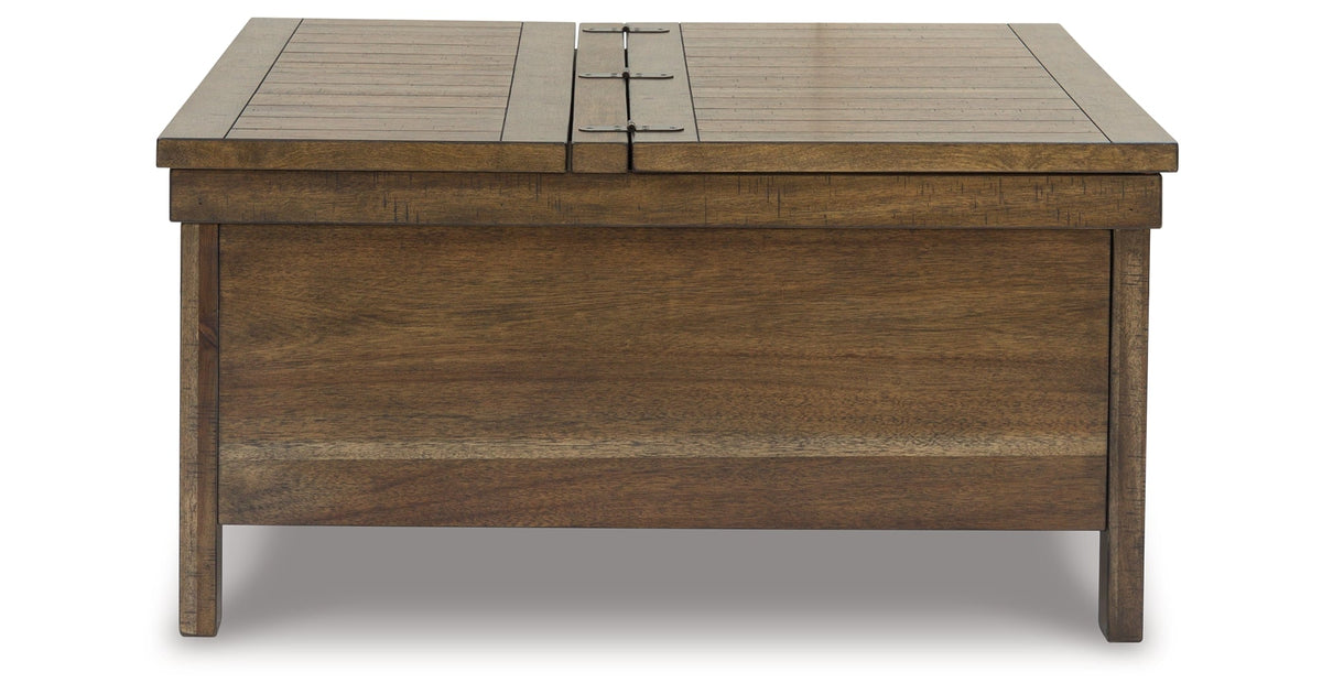 Moriville Coffee Table with 2 End Tables in Grayish Brown by Ashley at Eve Furniture