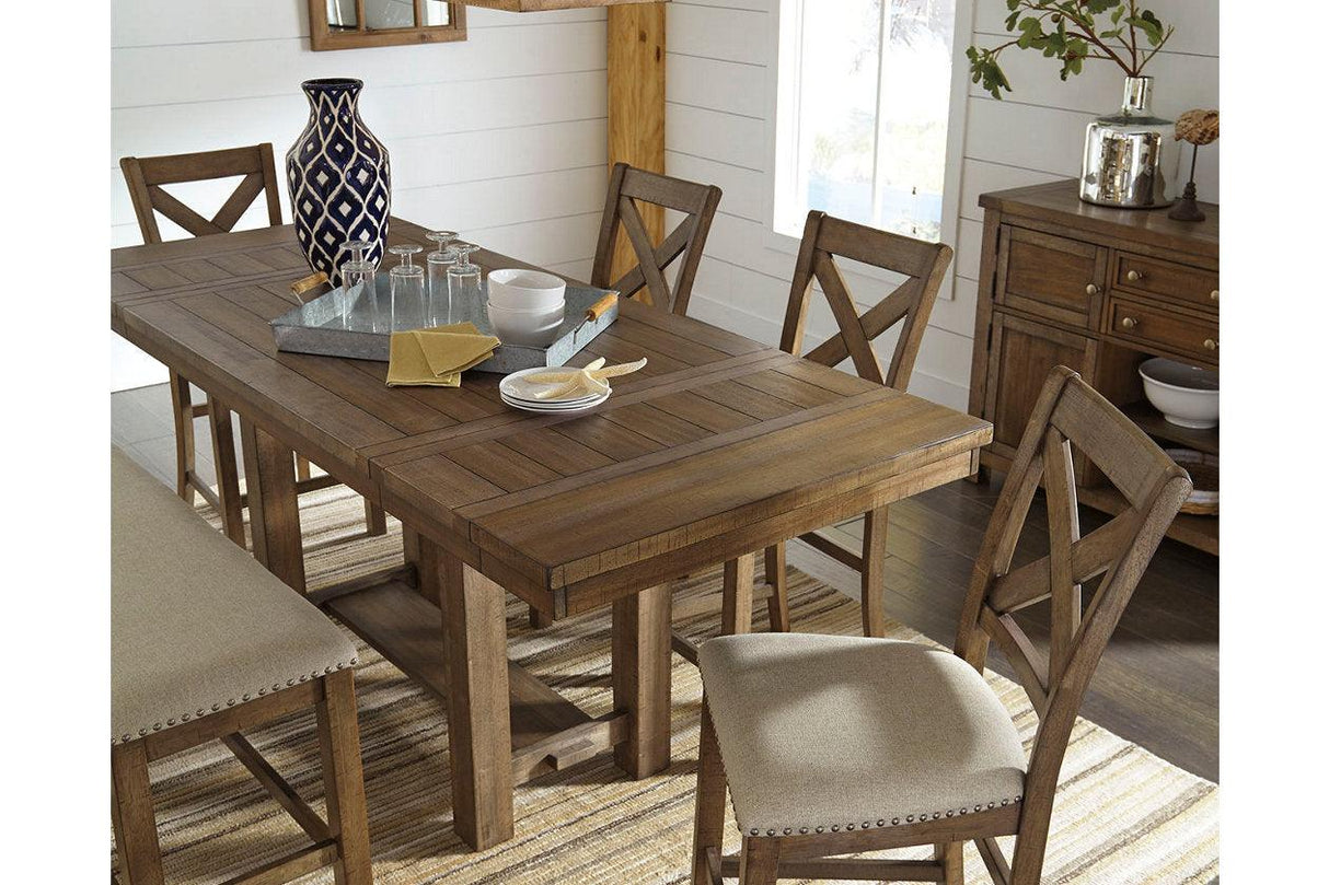 Moriville Grayish Brown Counter Height Dining Extension Table by Ashley at Eve Furniture