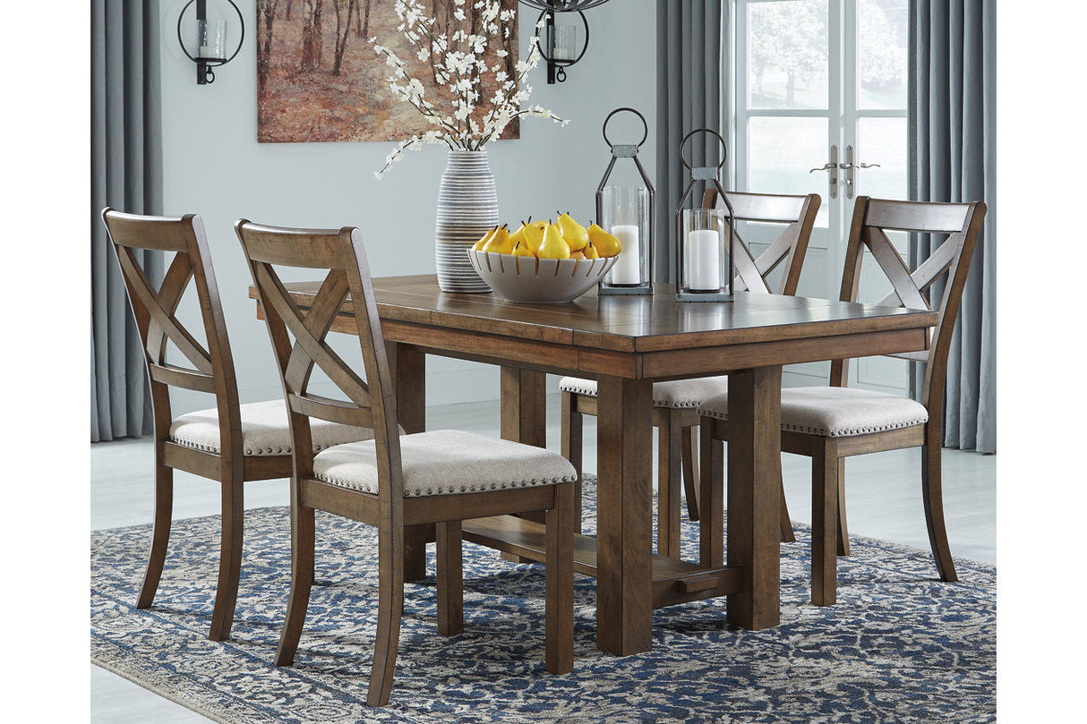 Moriville Grayish Brown Dining Table and 4 Chairs by Ashley at Eve Furniture