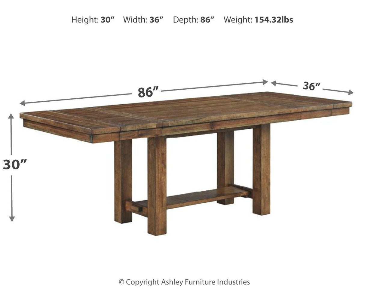 Moriville Grayish Brown Dining Table and 4 Chairs with Server by Ashley at Eve Furniture