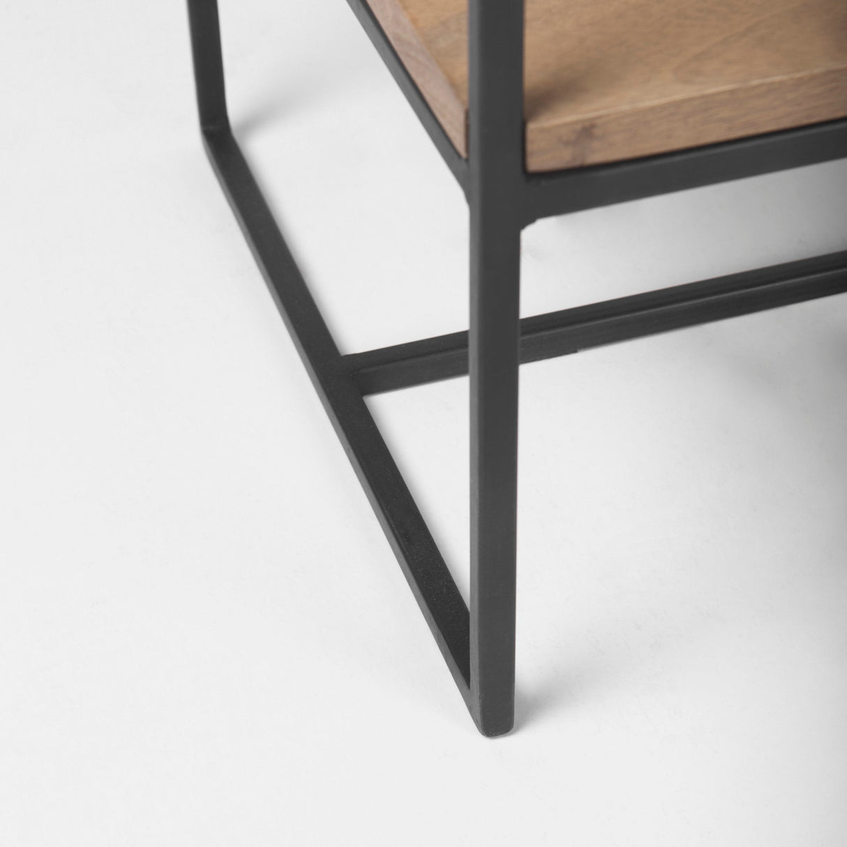 Morris Beige Wood W/Black Metal Frame 4-Tier Shelving Unit by Mercana at Eve Furniture