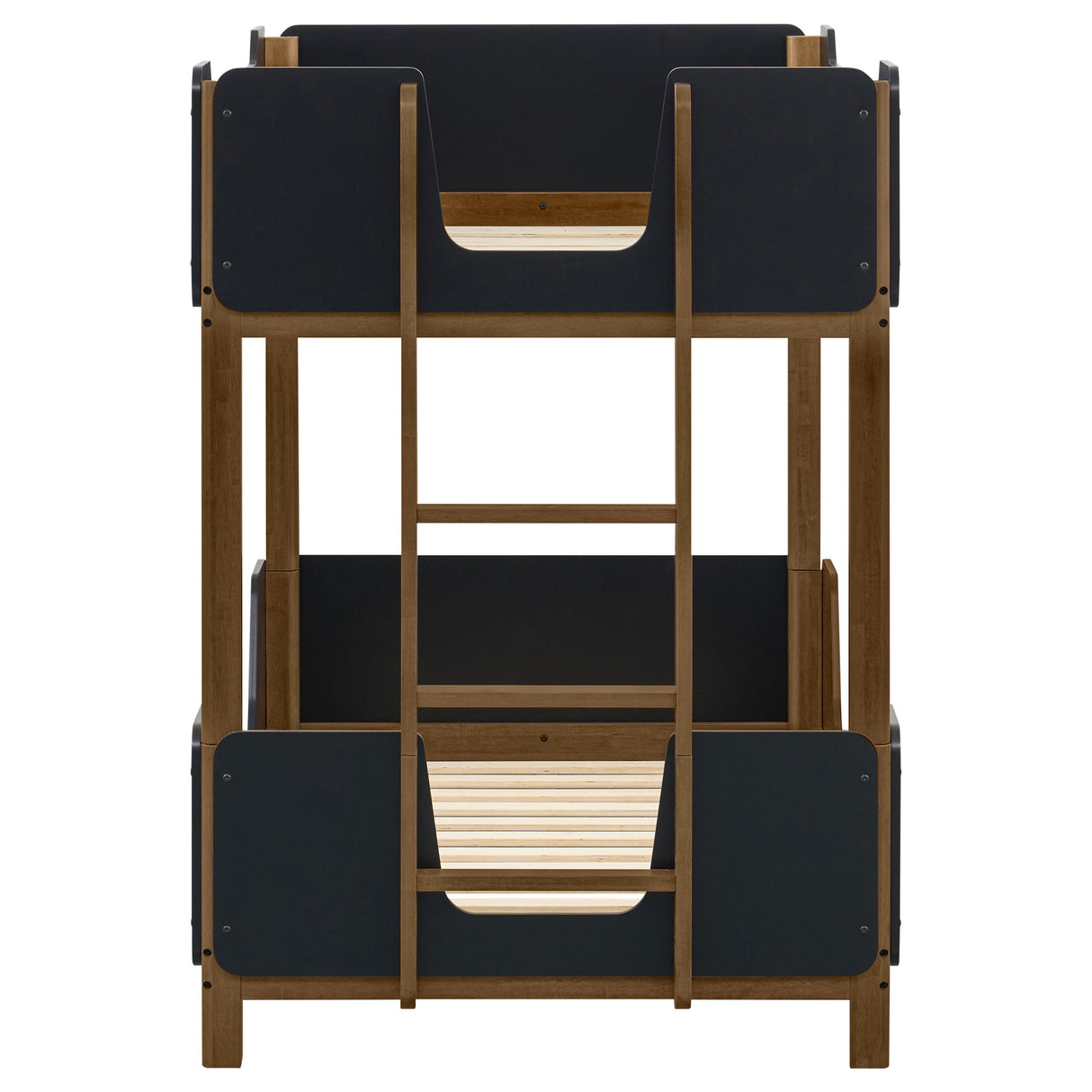 Morris Black/Walnut Twin Over Twin Wood Bunk Bed by Coaster at Eve Furniture
