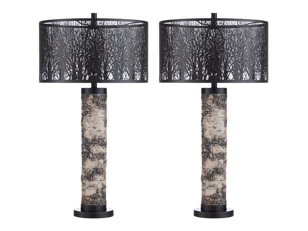 Morris Black/White Table Lamp (Set of 2) by Crestview at Eve Furniture