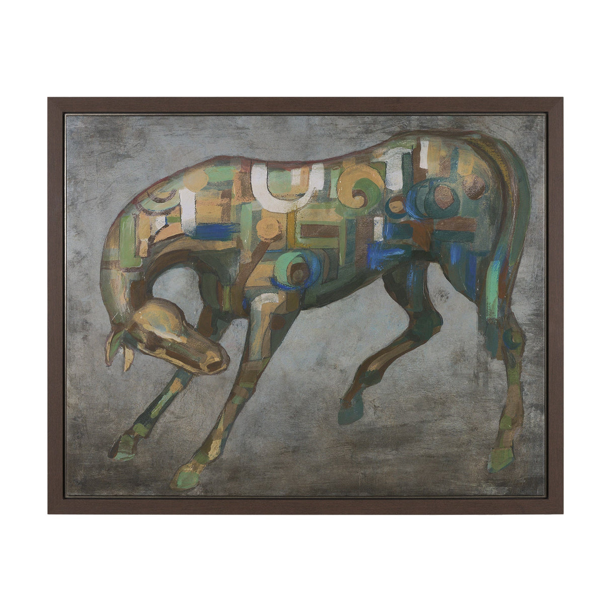 Mosaic Horse I by Mercana Studio a Hand Embellished Textured Framed Canvas by Mercana at Eve Furniture