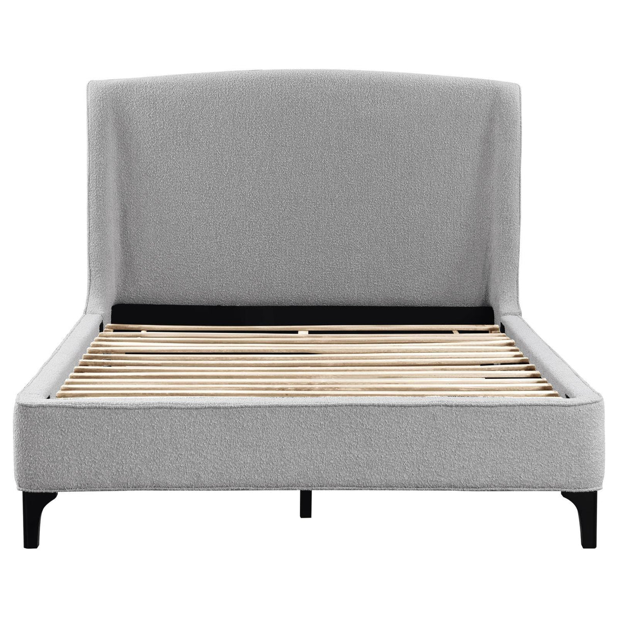 Mosby Light Grey Upholstered Curved Headboard Queen Platform Bed by Coaster at Eve Furniture