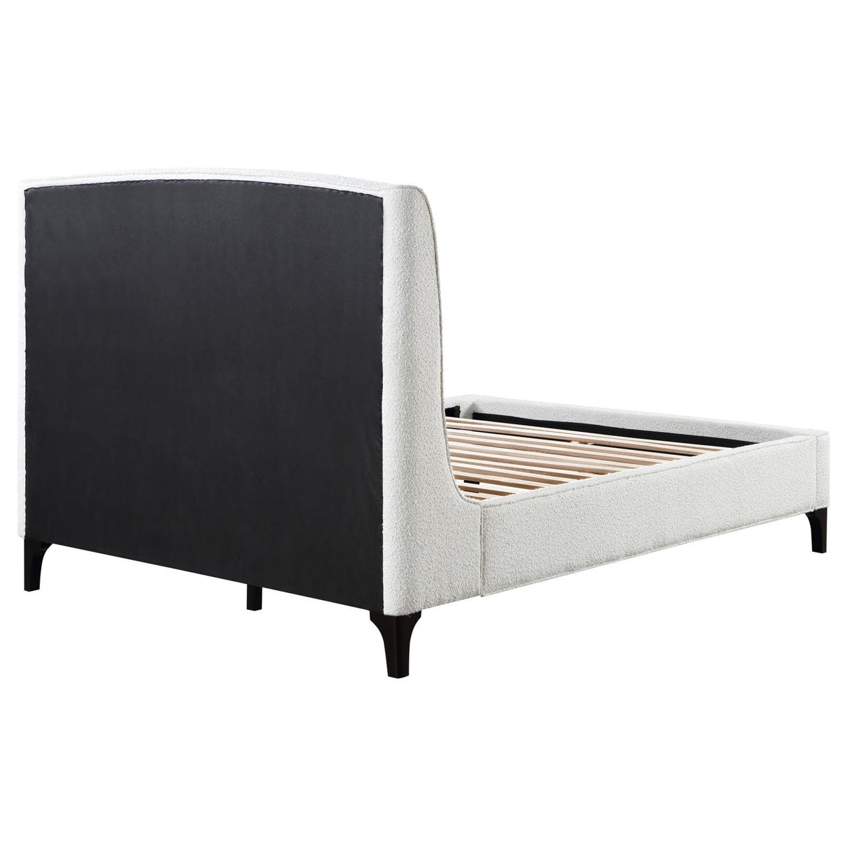 Mosby White Upholstered Curved Headboard Queen Platform Bed by Coaster at Eve Furniture
