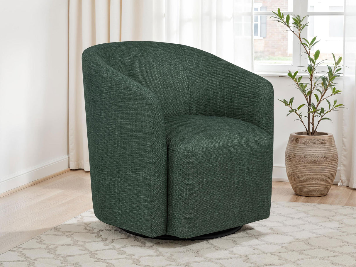Mossbrook Green Upholstered Swivel Accent Chair by Coaster at Eve Furniture