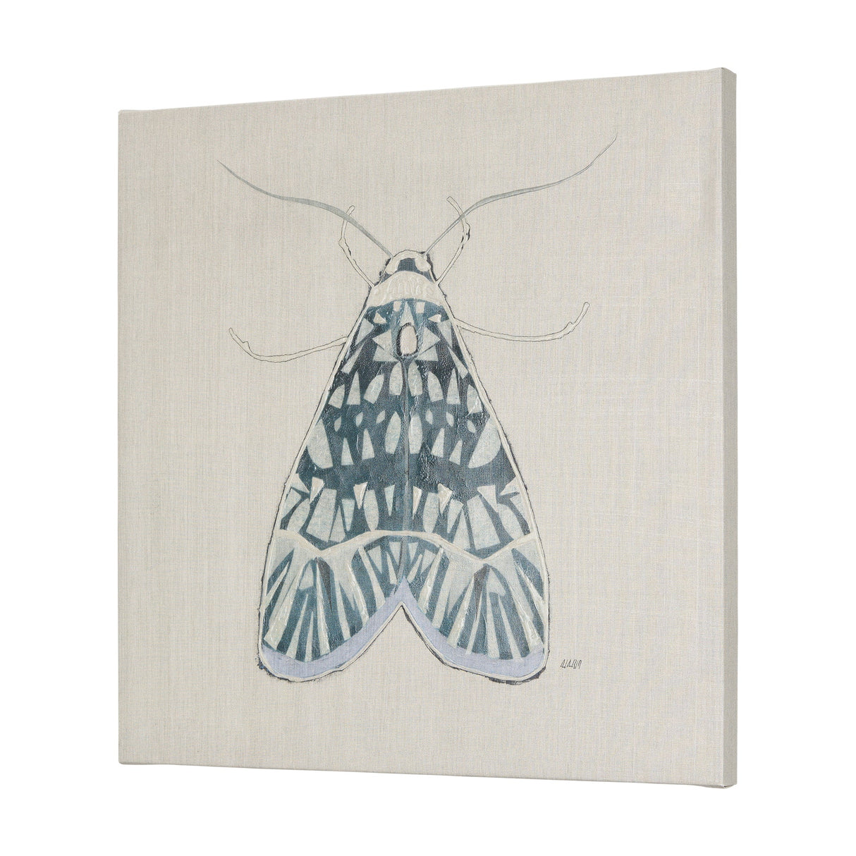 Moth Blue I by Mercana Studio a Hand Embellished Textured Canvas by Mercana at Eve Furniture