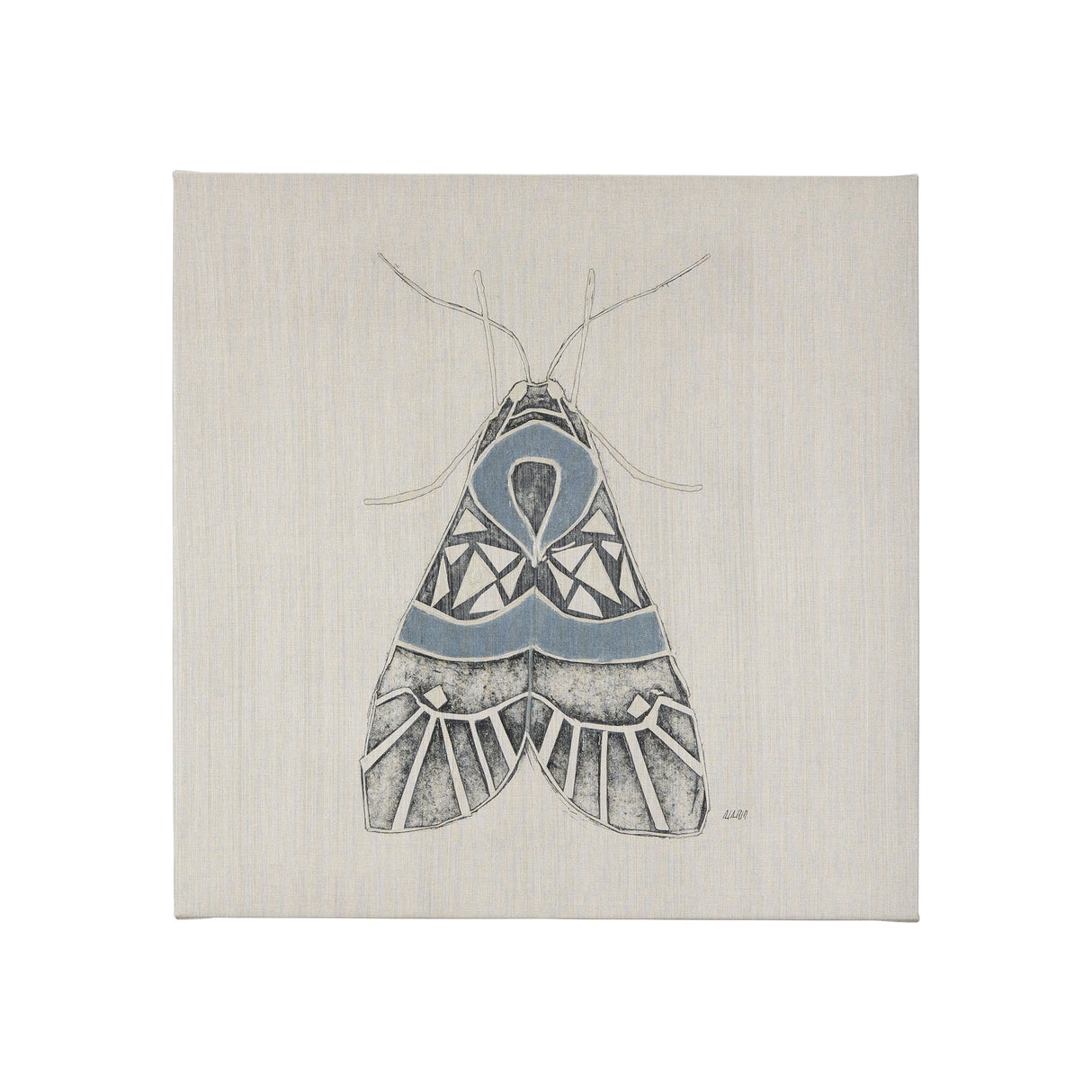 Moth Blue II by Mercana Studio a Hand Embellished Textured Canvas by Mercana at Eve Furniture
