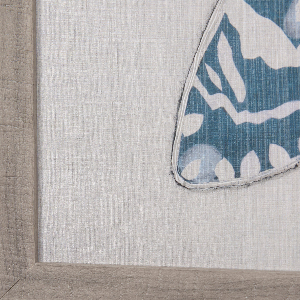 Moth Blue III by Mercana Studio a Hand Embellished Textured Framed Art Print by Mercana at Eve Furniture