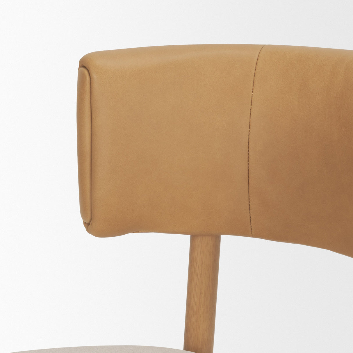 Motley Curved Open Back Cream Fabric and Tan Leather Dining Chair, Set of 2 by Mercana at Eve Furniture
