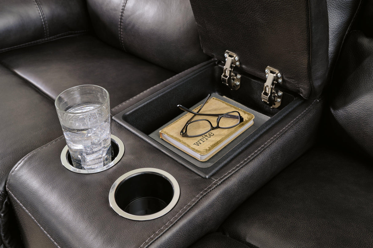 Mountainous Eclipse Power Reclining Loveseat by Ashley at Eve Furniture