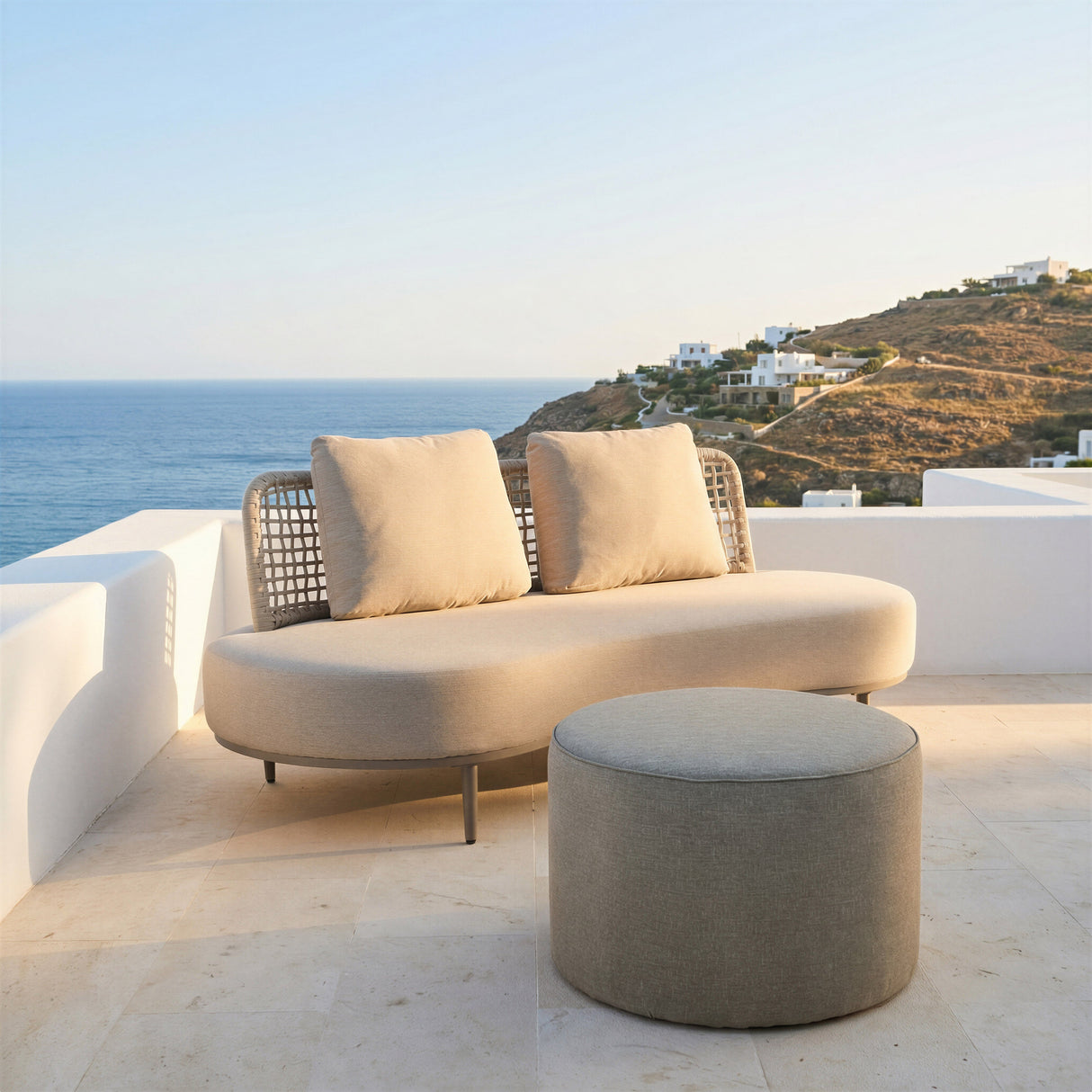 Moxy Green Outdoor Ottoman by Zuomod at Eve Furniture