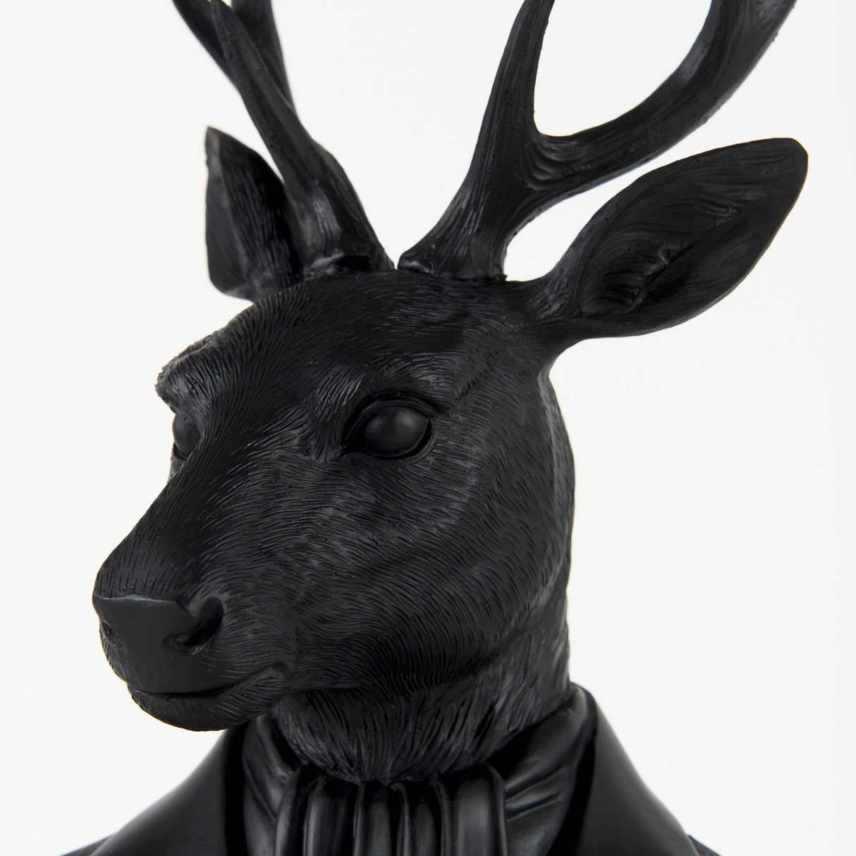 Mozart 8.2L x 6.0W x 22.5H Black Painted Resin Deer Bust by Mercana at Eve Furniture
