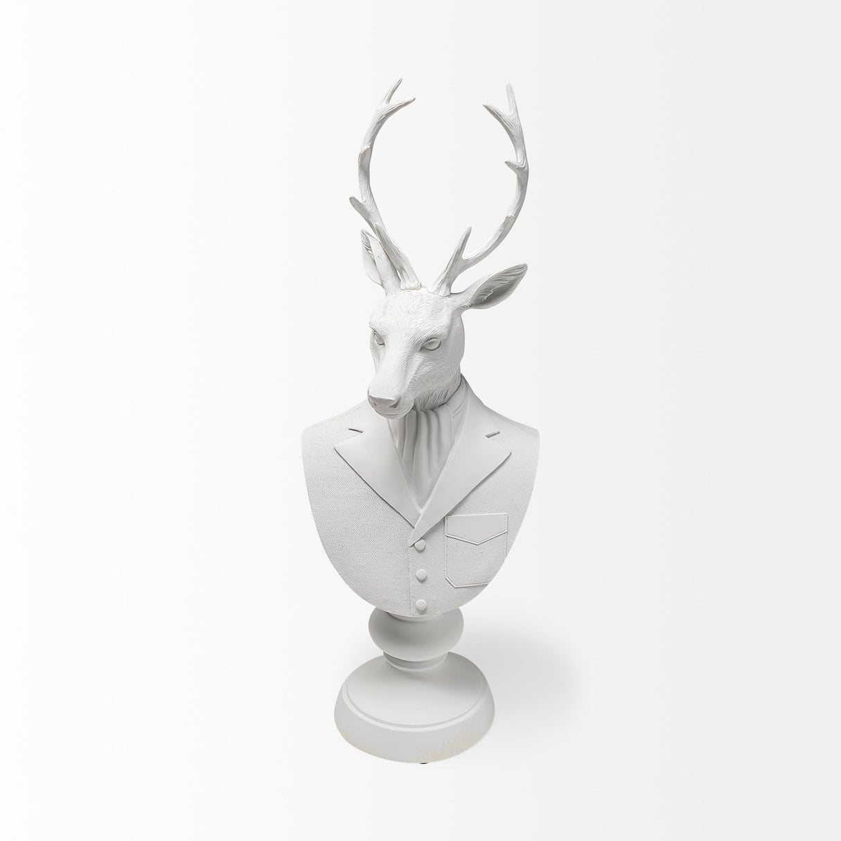 Mozart 8L x 6W White Resin Deer In A Suit by Mercana at Eve Furniture