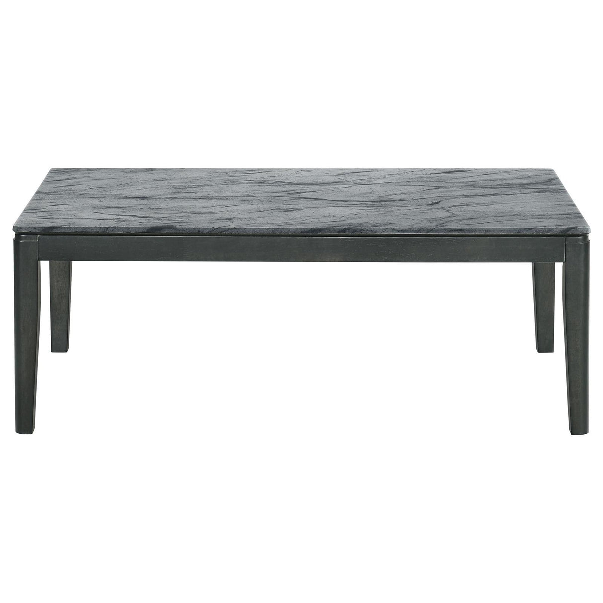 Mozzi Faux Gray Marble/Black Rectangular Coffee Table by Coaster at Eve Furniture