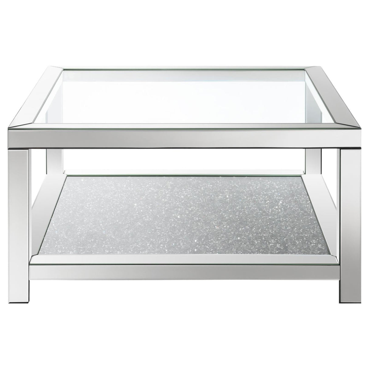 Mozzi Mirror Rectangular Coffee Table with Glass Top by Coaster at Eve Furniture