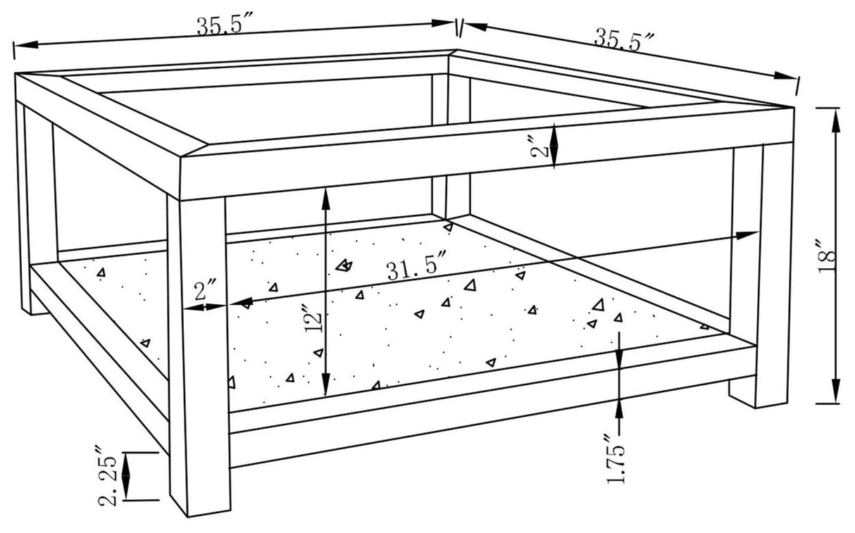 Mozzi Mirror Rectangular Coffee Table with Glass Top by Coaster at Eve Furniture