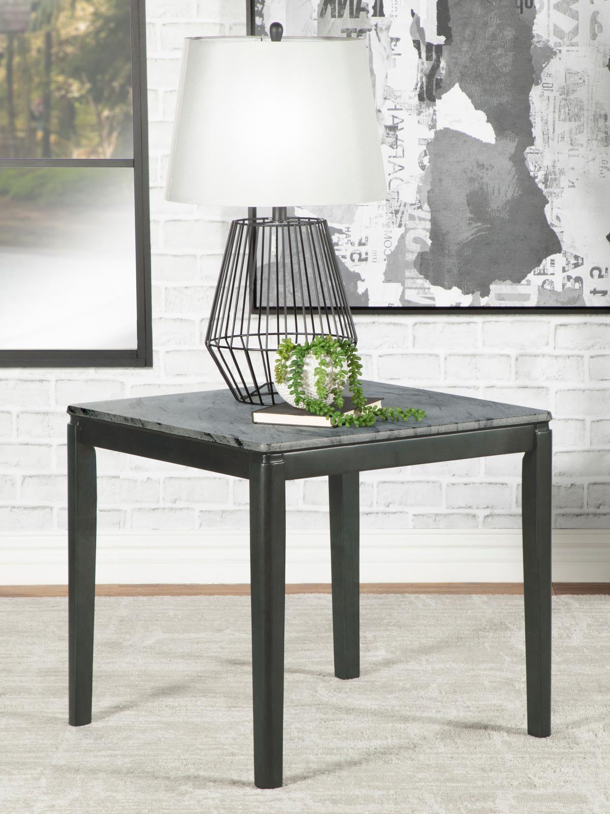 Mozzi Square End Table Faux Gray Marble/Black by Coaster at Eve Furniture