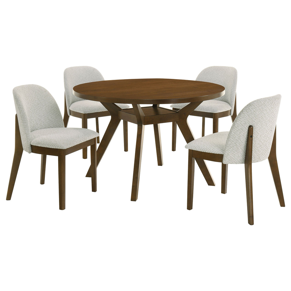 Mueller Brown And Beige 5-Piece 48-inch Round Dining Set by Coaster at Eve Furniture