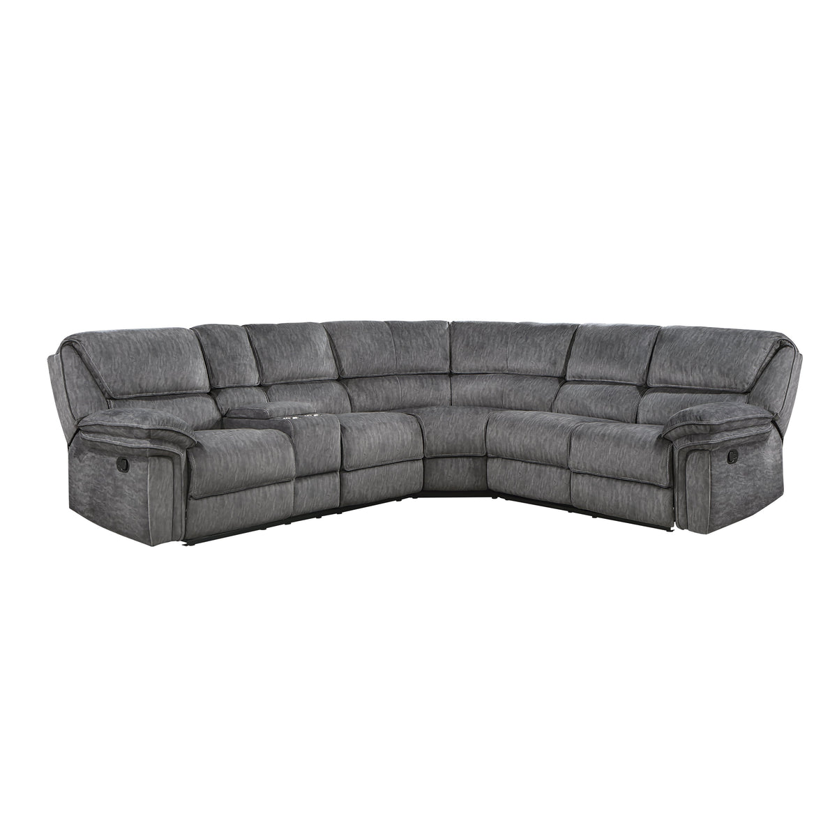 Muirfield Gray 3-Piece Reclining Sectional with Left Console by Homelegance at Eve Furniture
