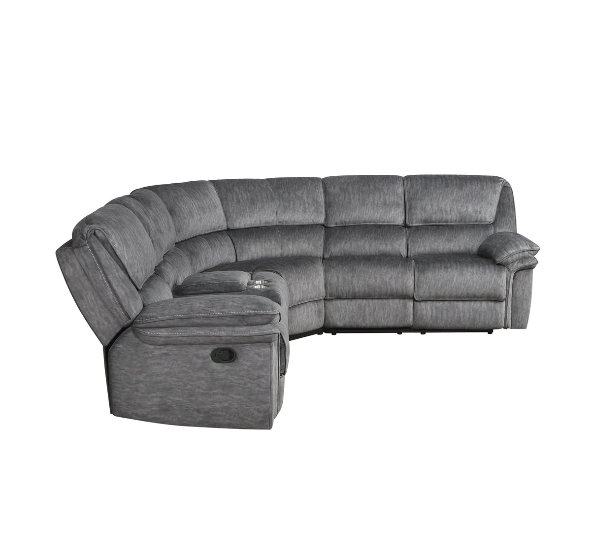 Muirfield Gray 3-Piece Reclining Sectional with Left Console by Homelegance at Eve Furniture