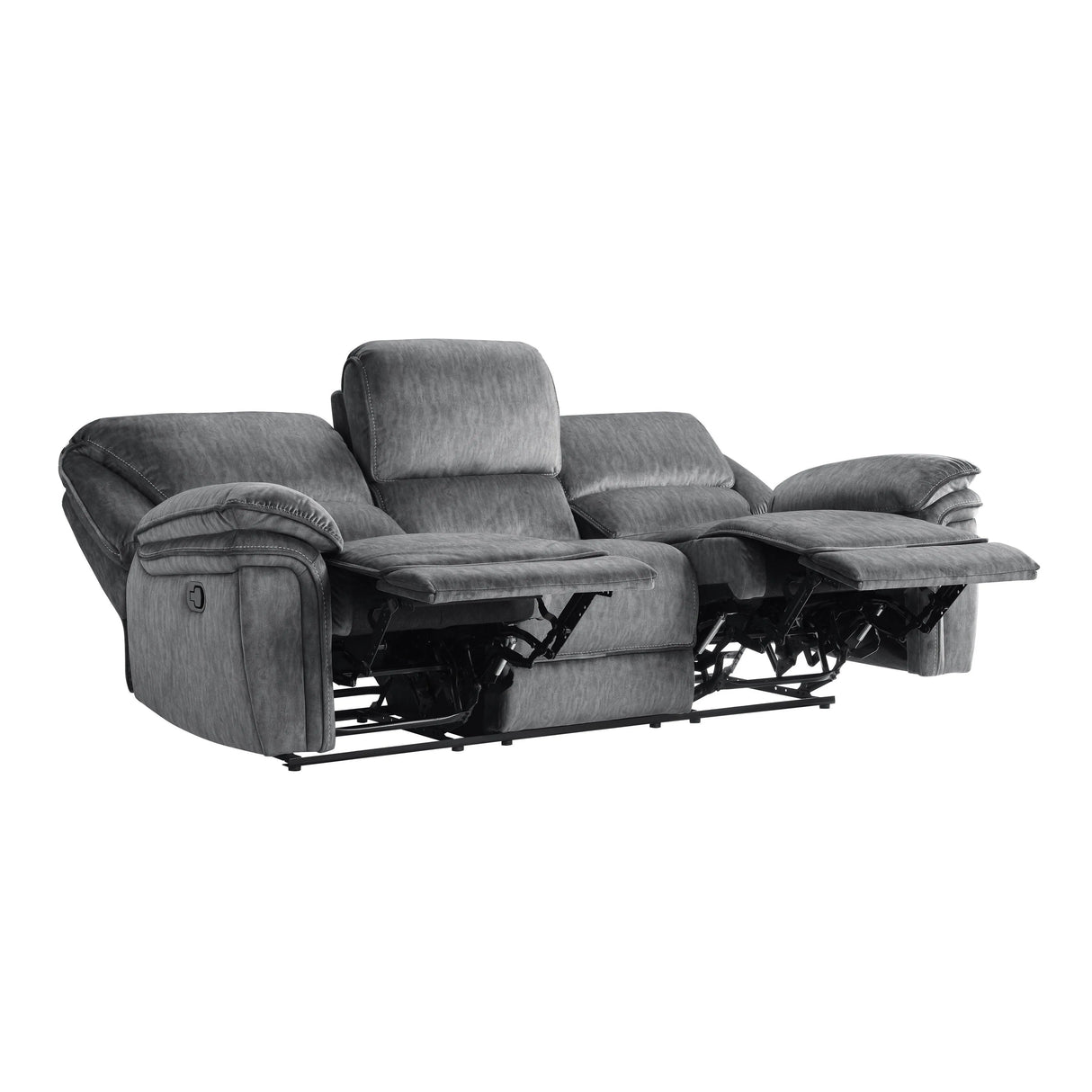 Muirfield Gray Double Reclining Sofa by Homelegance at Eve Furniture