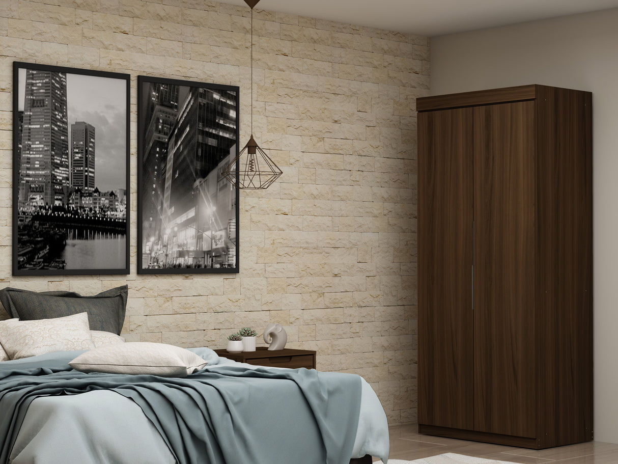 Mulberry 2.0 Sectional Wardrobe Closet in Brown by Manhattan Comfort at Eve Furniture