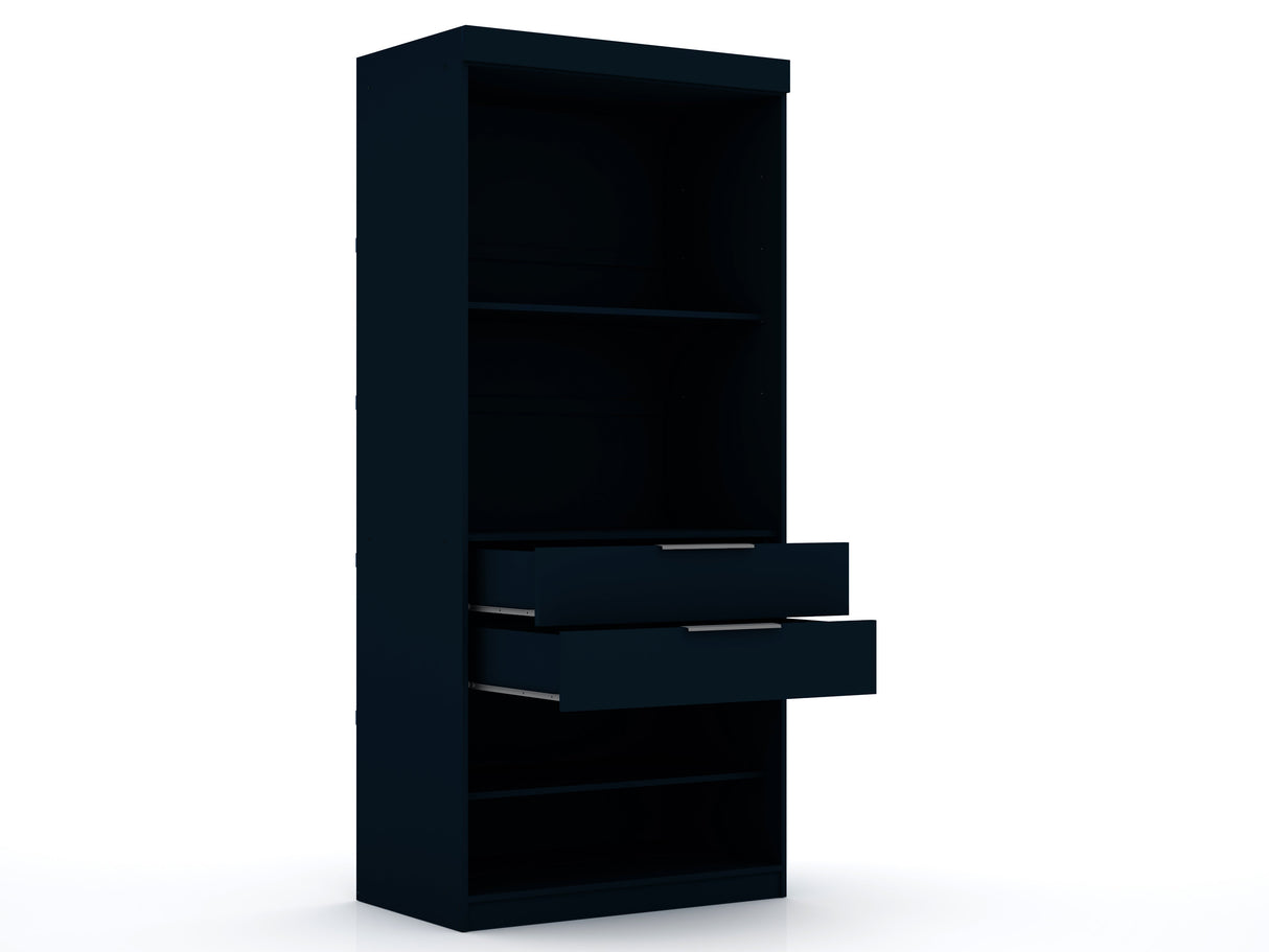 Mulberry 2.0 Sectional Wardrobe Closet in Tatiana Midnight Blue by Manhattan Comfort at Eve Furniture