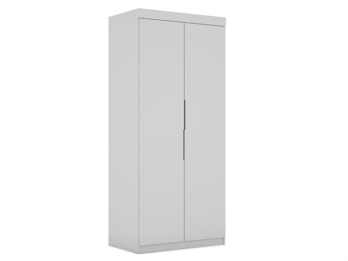 Mulberry 2.0 Sectional Wardrobe Closet in White by Manhattan Comfort at Eve Furniture