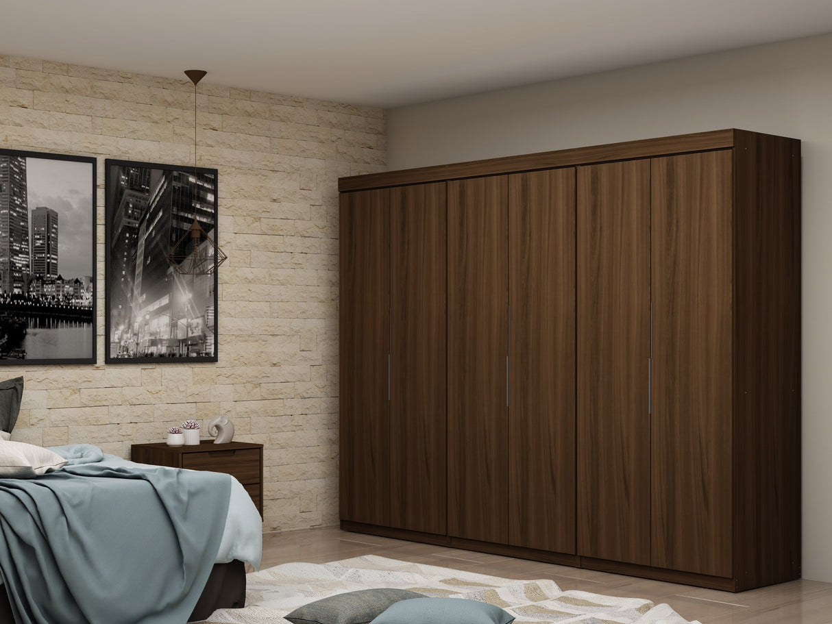 Mulberry 2.0 Wardrobe Closet in Brown (set of 3) by Manhattan Comfort at Eve Furniture