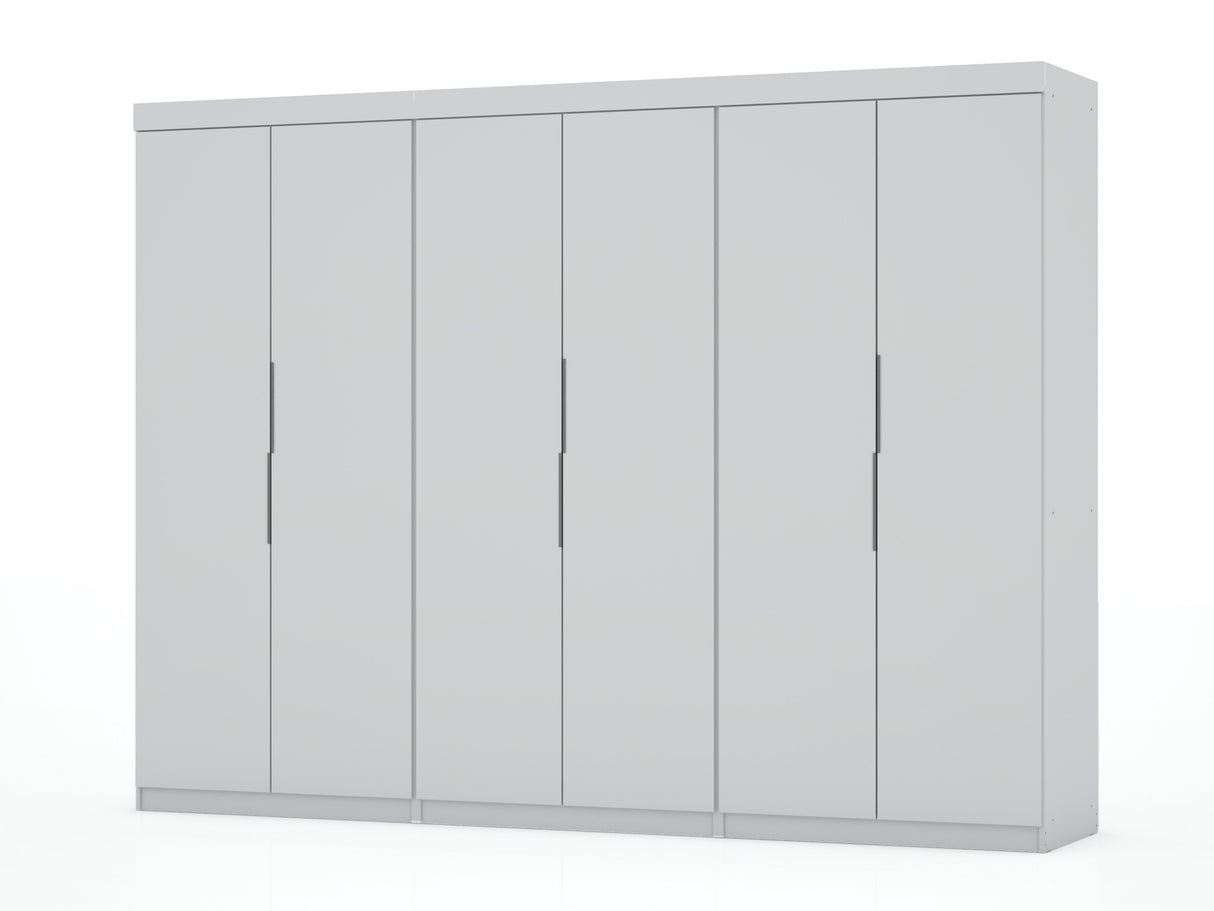 Mulberry 2.0 Wardrobe Closet in White (set of 3) by Manhattan Comfort at Eve Furniture