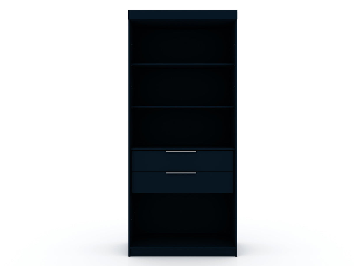 Mulberry Open 1 Sectional Closet in Tatiana Midnight Blue by Manhattan Comfort at Eve Furniture