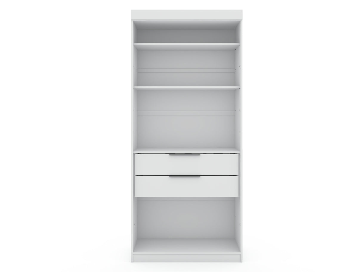 Mulberry Open 1 Sectional Closet in White by Manhattan Comfort at Eve Furniture