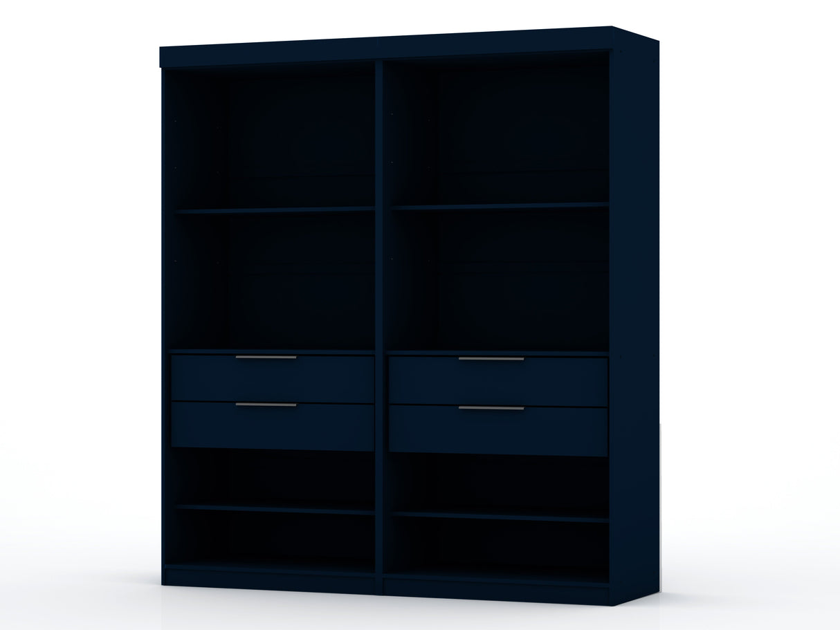 Mulberry Open 2 Sectional Closet in Tatiana Midnight Blue (set of 2) by Manhattan Comfort at Eve Furniture