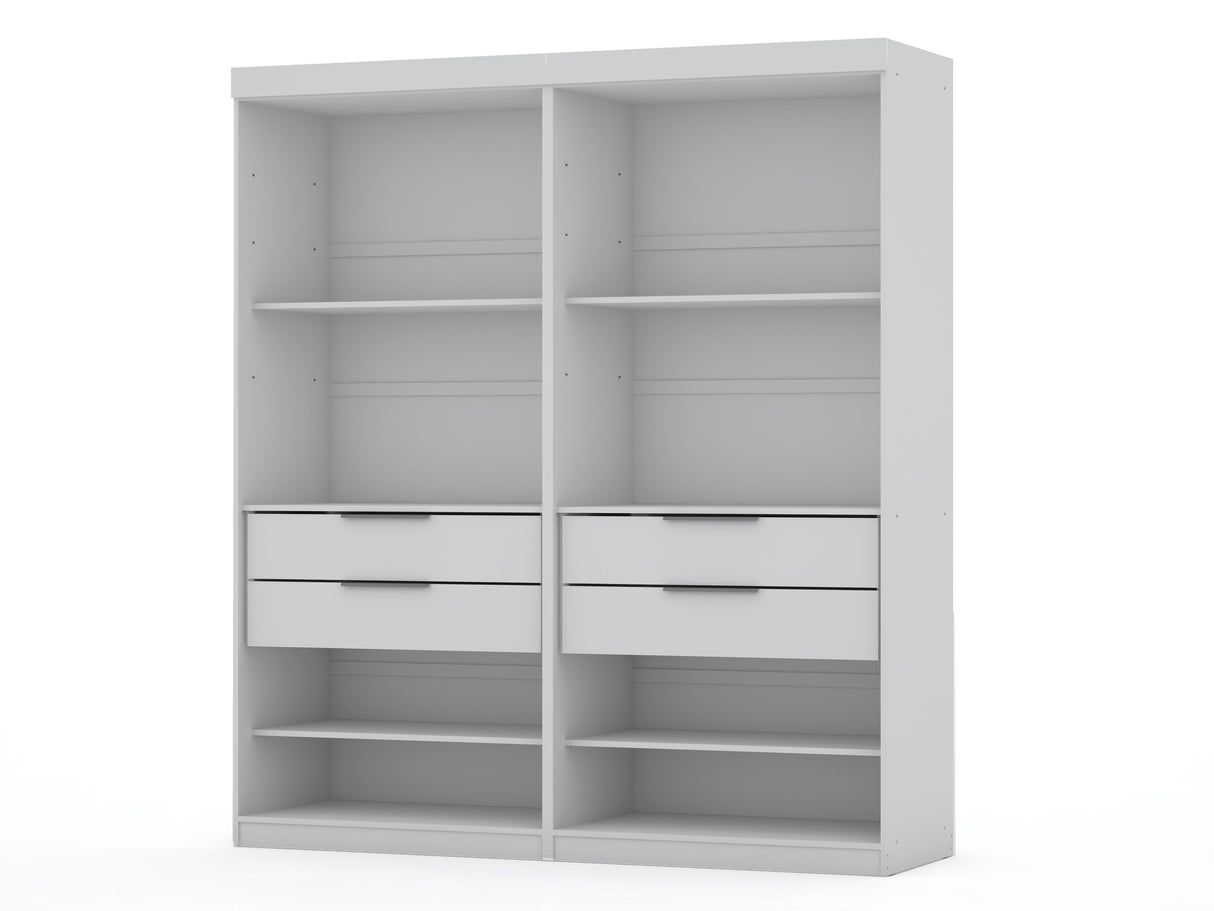 Mulberry Open 2 Sectional Closet in White (set of 2) by Manhattan Comfort at Eve Furniture