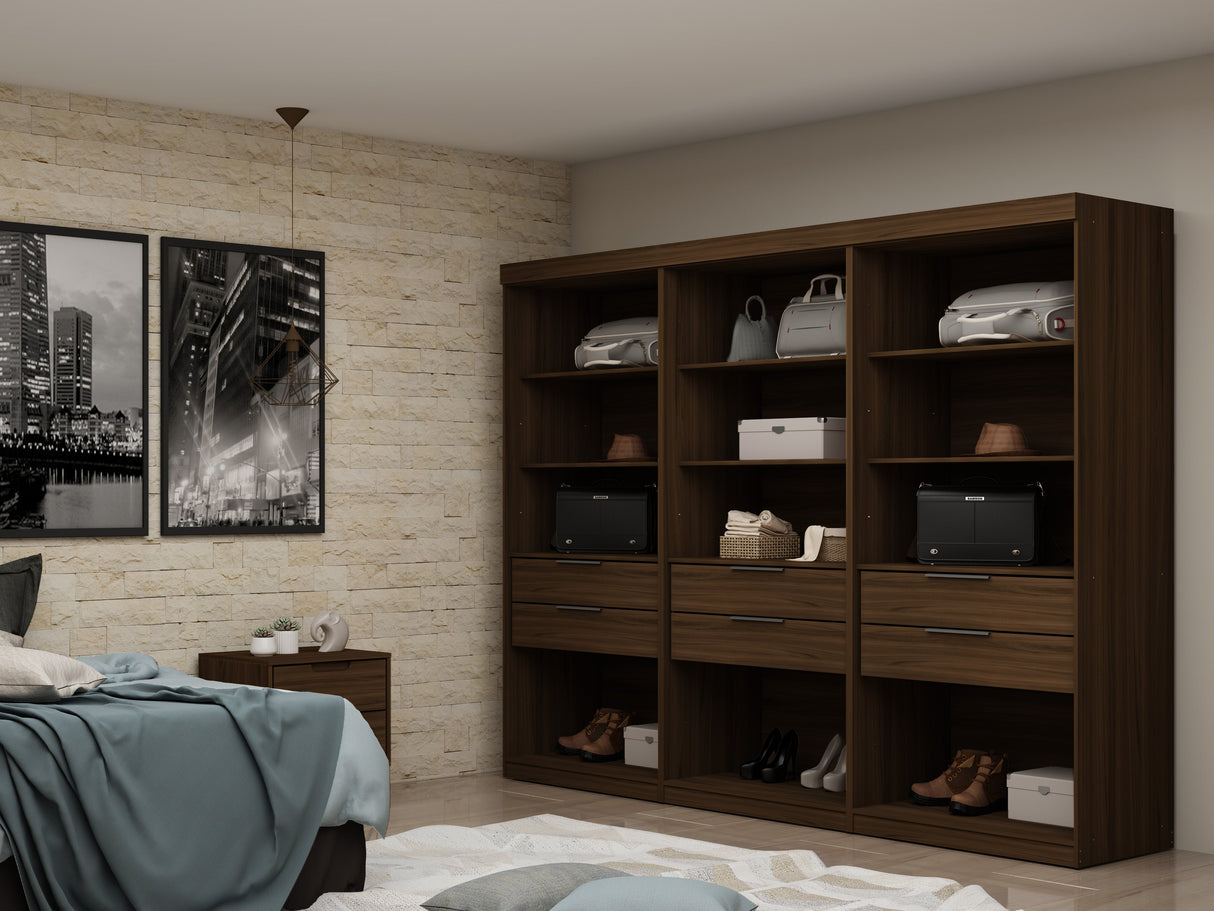 Mulberry Open 3 Sectional Closet in Brown (set of 3) by Manhattan Comfort at Eve Furniture