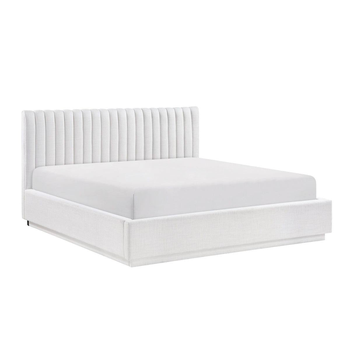 Mulvane Natural California King Upholstered Platform Bed by Homelegance at Eve Furniture