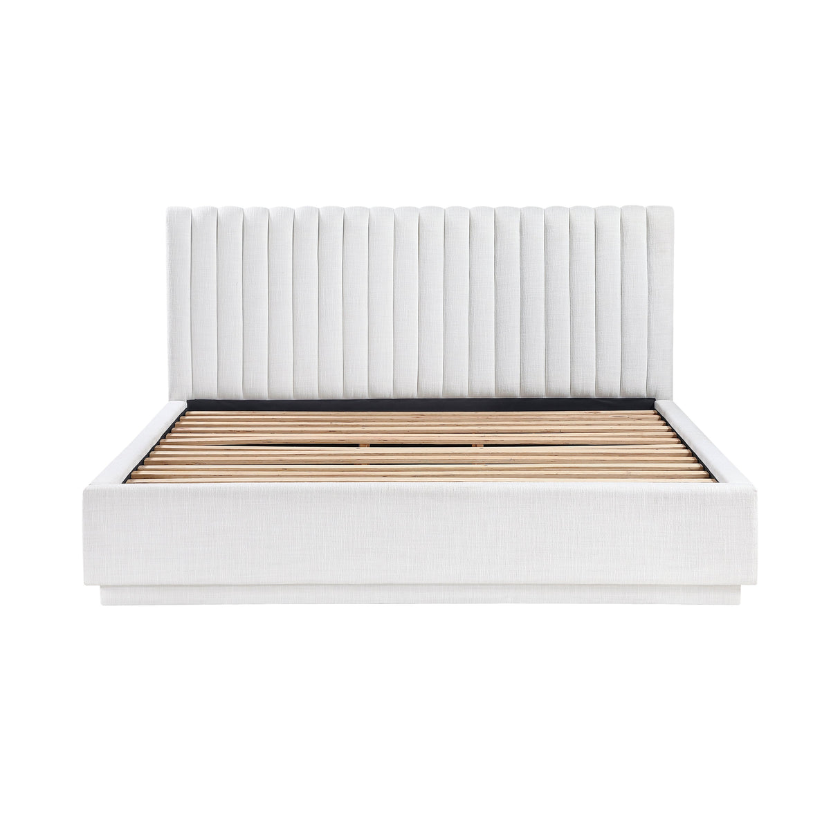 Mulvane Natural Eastern King Upholstered Platform Bed by Homelegance at Eve Furniture