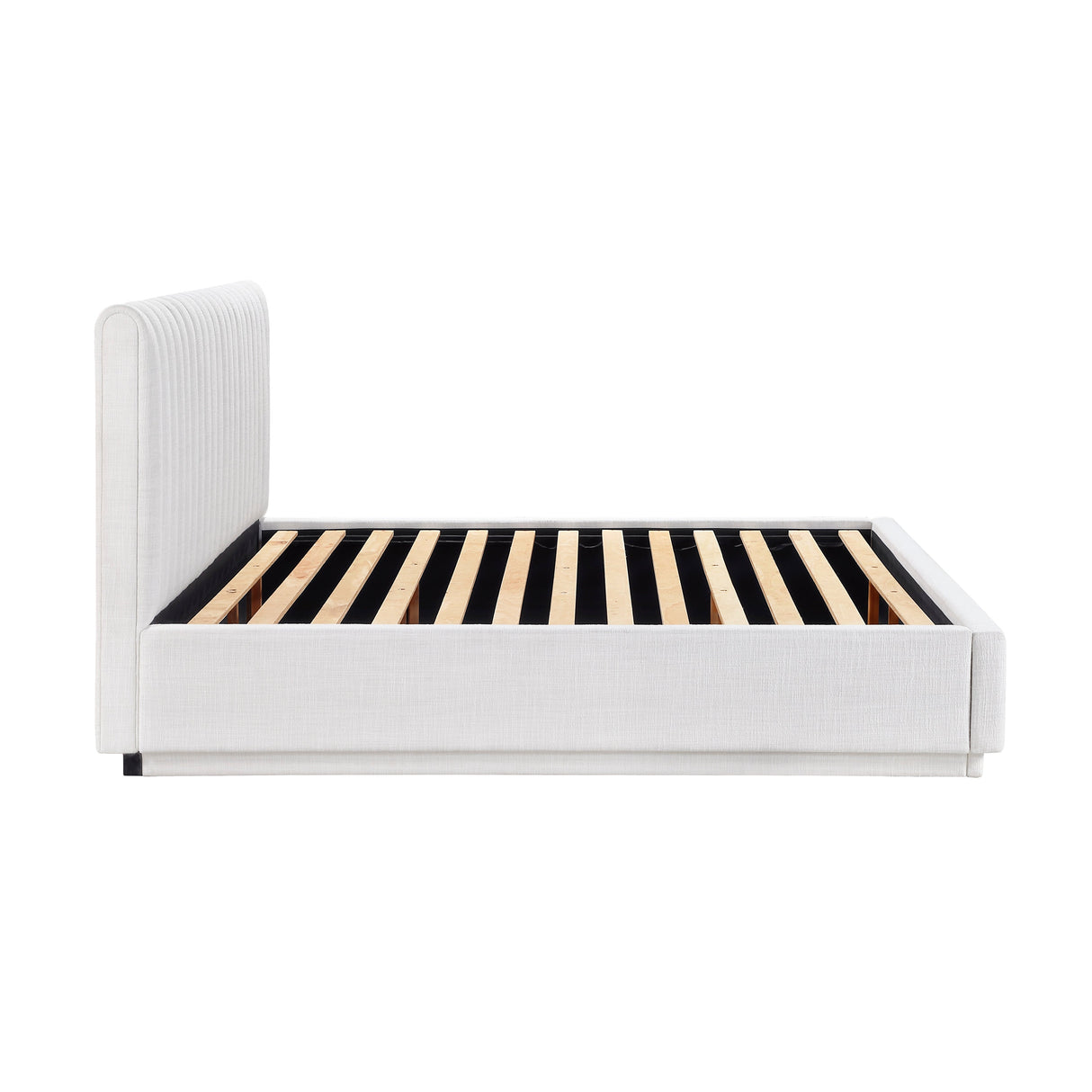 Mulvane Natural Eastern King Upholstered Platform Bed by Homelegance at Eve Furniture