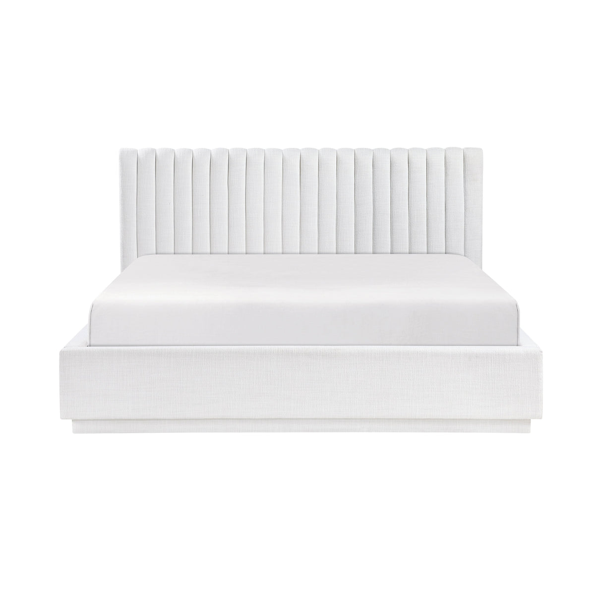 Mulvane Natural Eastern King Upholstered Platform Bed by Homelegance at Eve Furniture