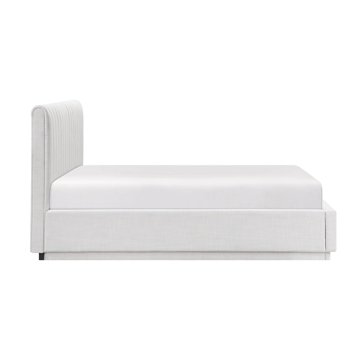 Mulvane Natural Queen Upholstered Platform Bed by Homelegance at Eve Furniture