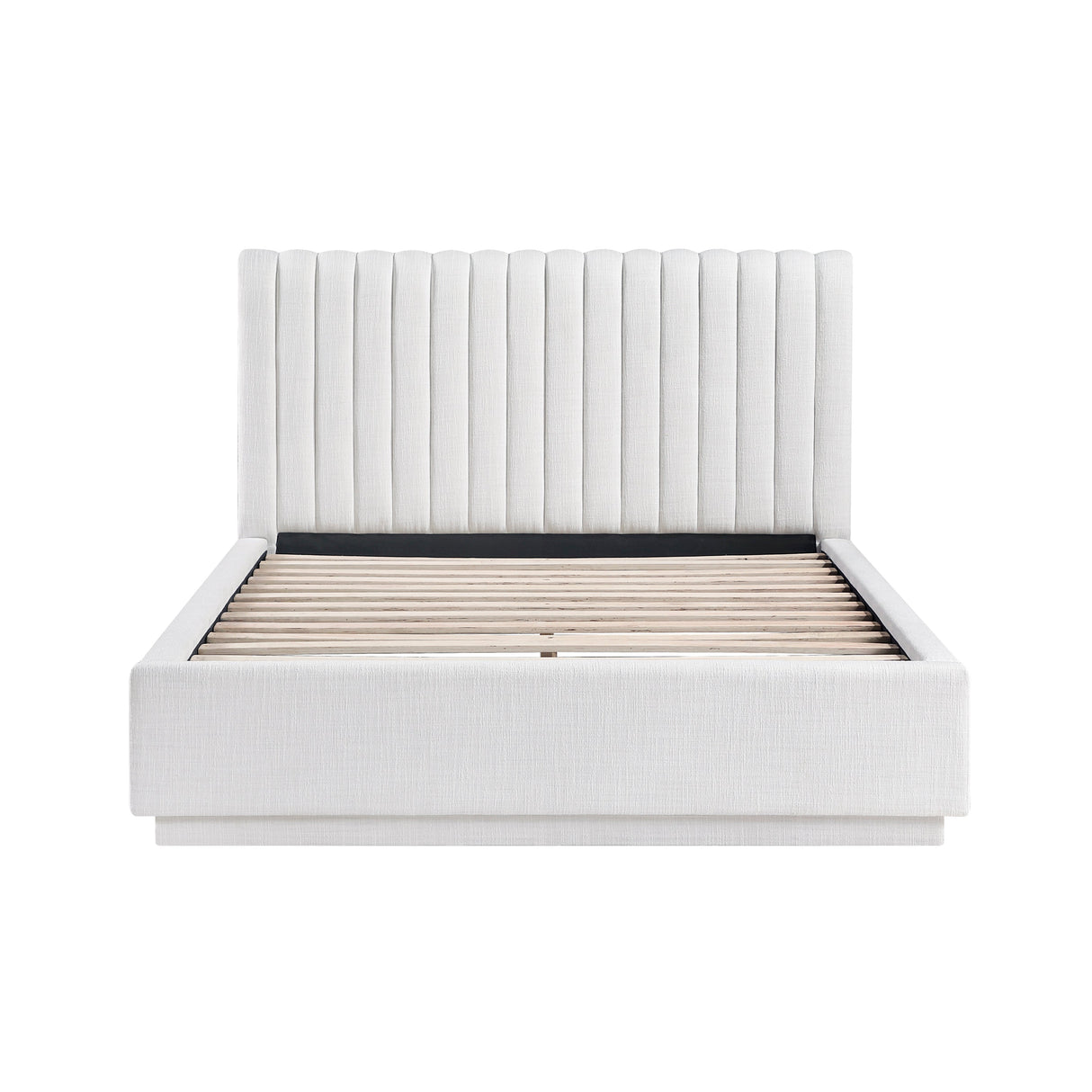 Mulvane Natural Queen Upholstered Platform Bed by Homelegance at Eve Furniture