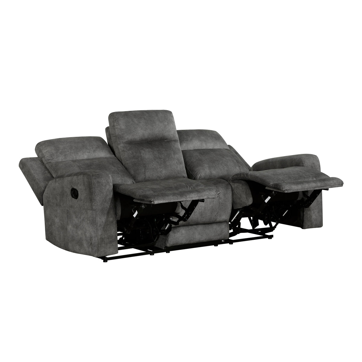Muncie Brownish Gray 2-Piece Double Reclining Set by Homelegance at Eve Furniture