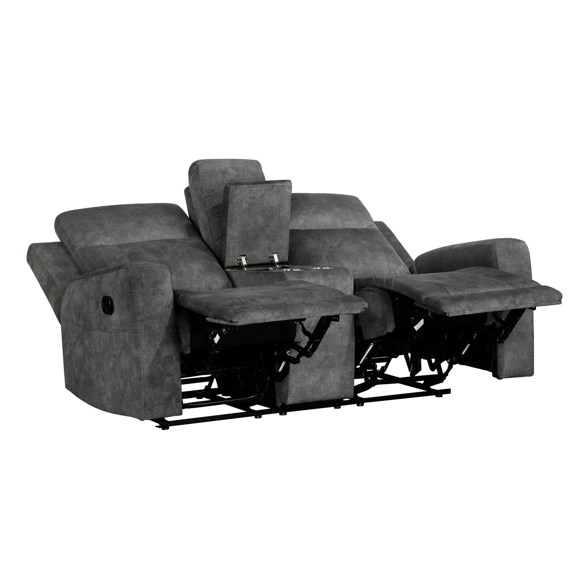 Muncie Brownish Gray 2-Piece Double Reclining Set by Homelegance at Eve Furniture