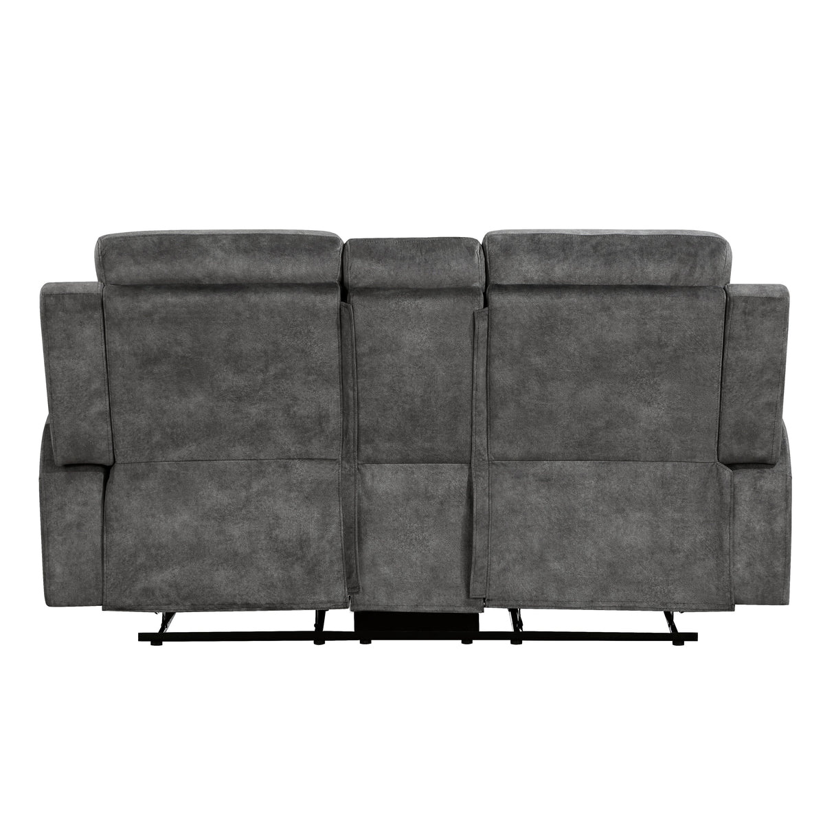 Muncie Brownish Gray Double Reclining Loveseat with Center Console by Homelegance at Eve Furniture