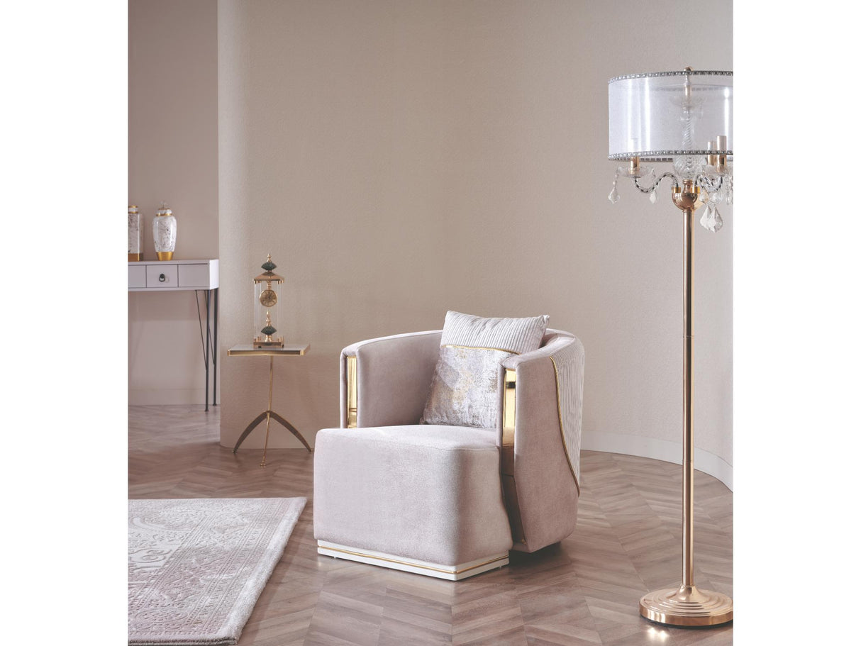 Munich 3-pieces (Sofa & Loveseat & Chair) Livingroom Set in Cream by Furnia at Eve Furniture