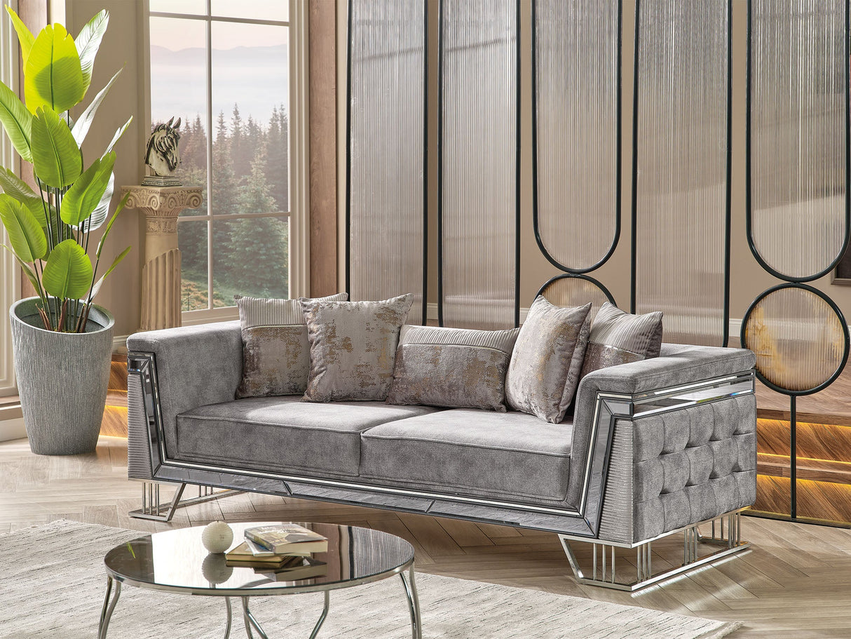 Munich Stationary Sofa Grey by Furnia at Eve Furniture