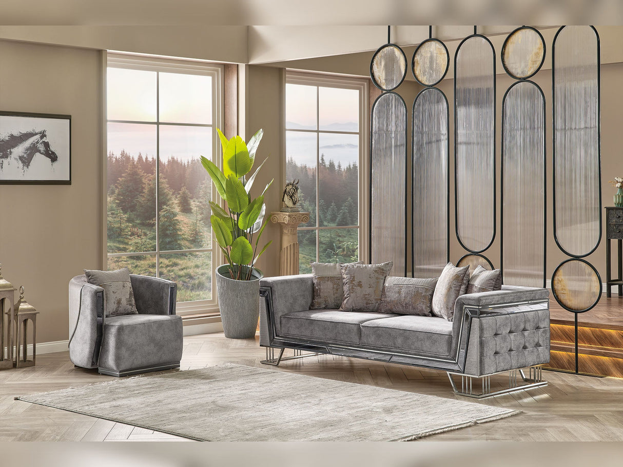 Munich Stationary Sofa Grey by Furnia at Eve Furniture