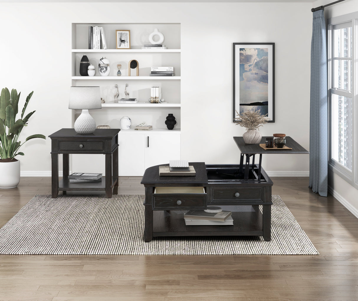 Muriel Antique Pewter End Table